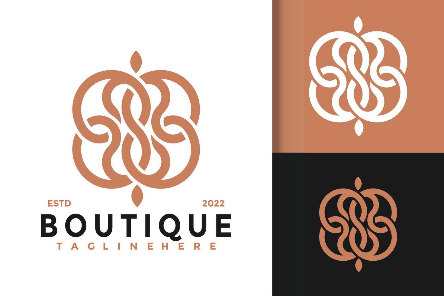 création de logo d'ornement de boutique de luxe élégant, vecteur de logos d'identité de marque, logo moderne, modèle d'illustration vectorielle de dessins de logo