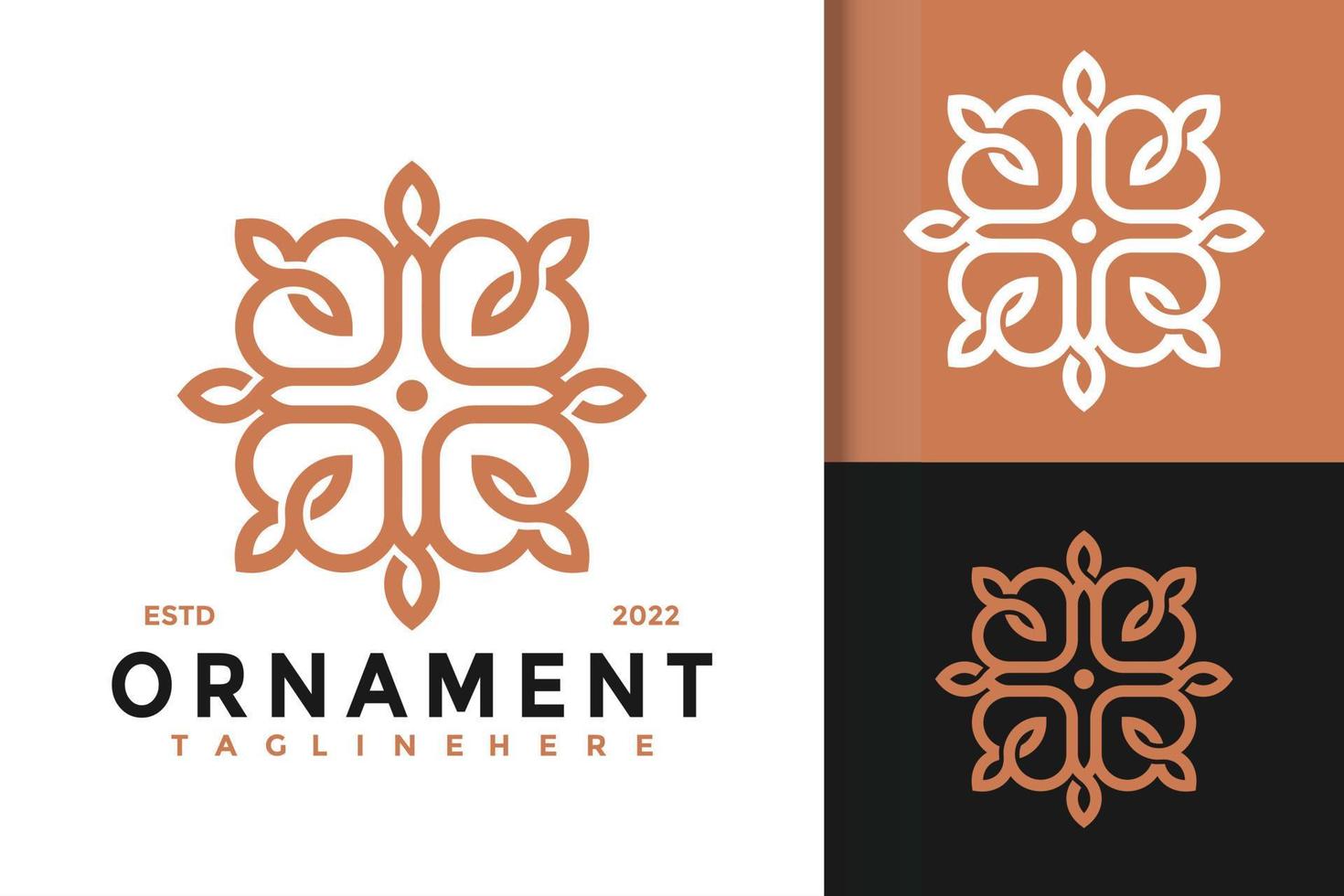 conception abstraite de logo d'ornement de fleur, image vectorielle de logos d'identité de marque, logo moderne, modèle d'illustration vectorielle de dessins de logo vecteur