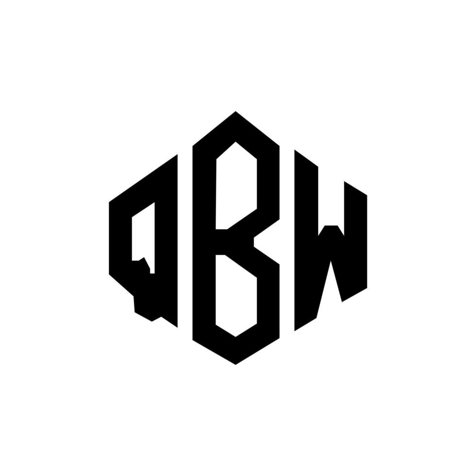 création de logo de lettre qbw avec forme de polygone. création de logo en forme de polygone et de cube qbw. modèle de logo vectoriel qbw hexagone couleurs blanches et noires. monogramme qbw, logo d'entreprise et immobilier.