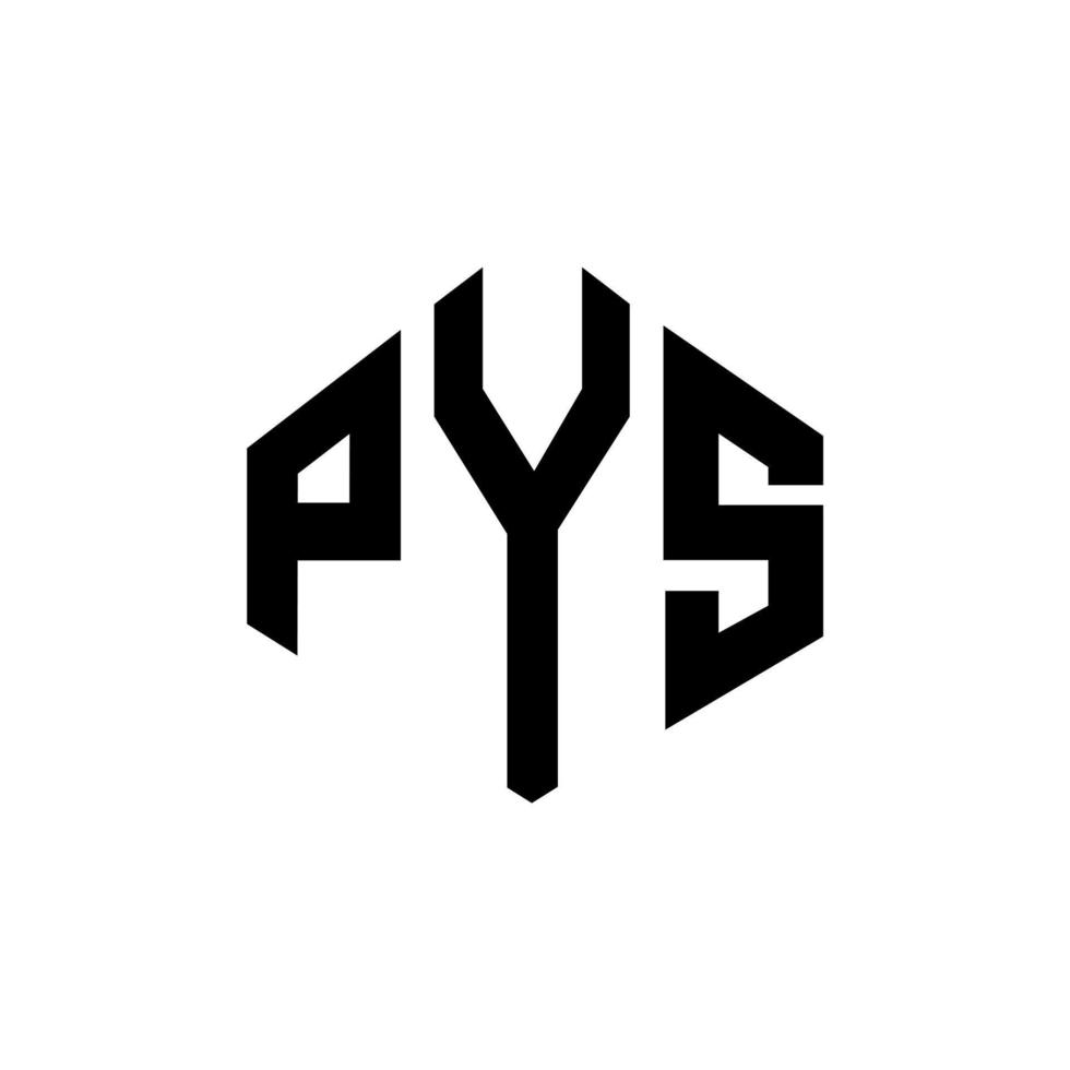 création de logo de lettre pys avec forme de polygone. création de logo en forme de polygone et de cube pys. modèle de logo vectoriel hexagone pys couleurs blanches et noires. monogramme pys, logo d'entreprise et immobilier.