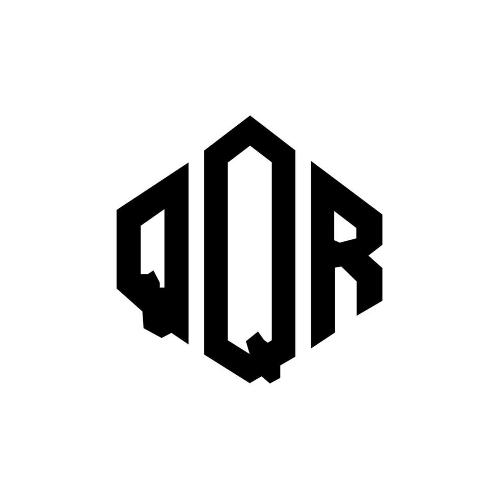 création de logo de lettre qqr avec forme de polygone. création de logo en forme de polygone et de cube qqr. modèle de logo vectoriel qqr hexagone couleurs blanches et noires. monogramme qqr, logo d'entreprise et immobilier.