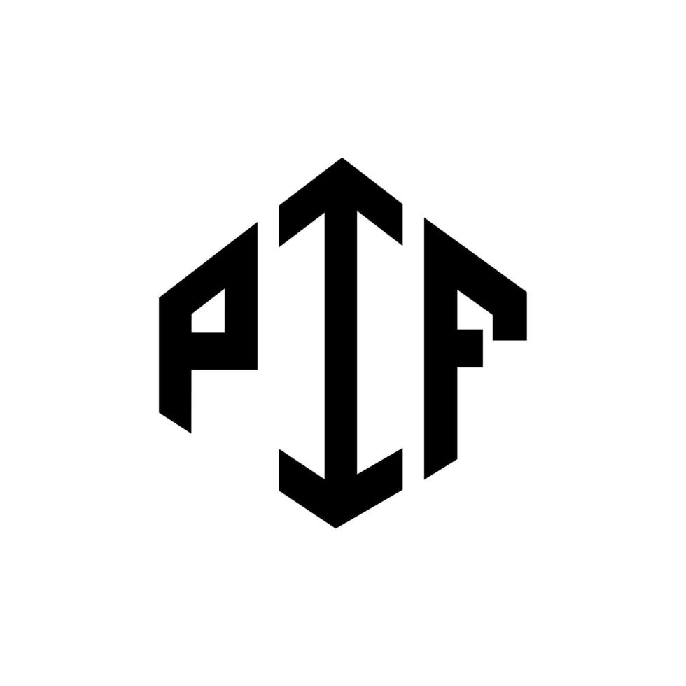 création de logo de lettre pif avec forme de polygone. création de logo en forme de polygone et de cube pif. modèle de logo vectoriel pif hexagone couleurs blanches et noires. monogramme pif, logo d'entreprise et immobilier.