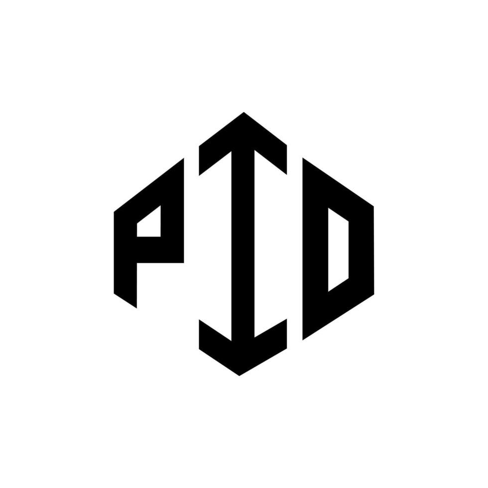 création de logo de lettre pio avec forme de polygone. création de logo en forme de polygone et de cube pio. modèle de logo vectoriel pio hexagone couleurs blanches et noires. monogramme pio, logo d'entreprise et immobilier.