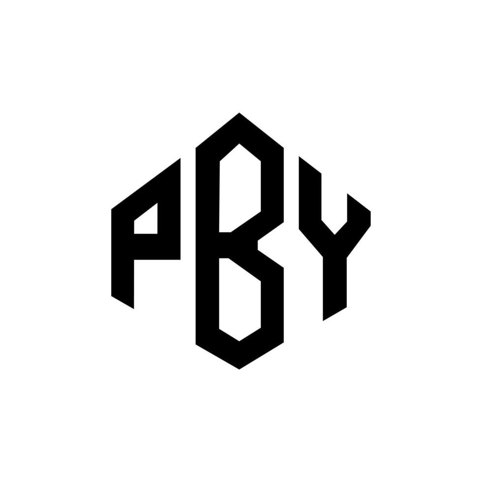 création de logo de lettre pby avec forme de polygone. création de logo en forme de polygone et de cube pby. modèle de logo vectoriel pby hexagone couleurs blanches et noires. monogramme pby, logo d'entreprise et immobilier.
