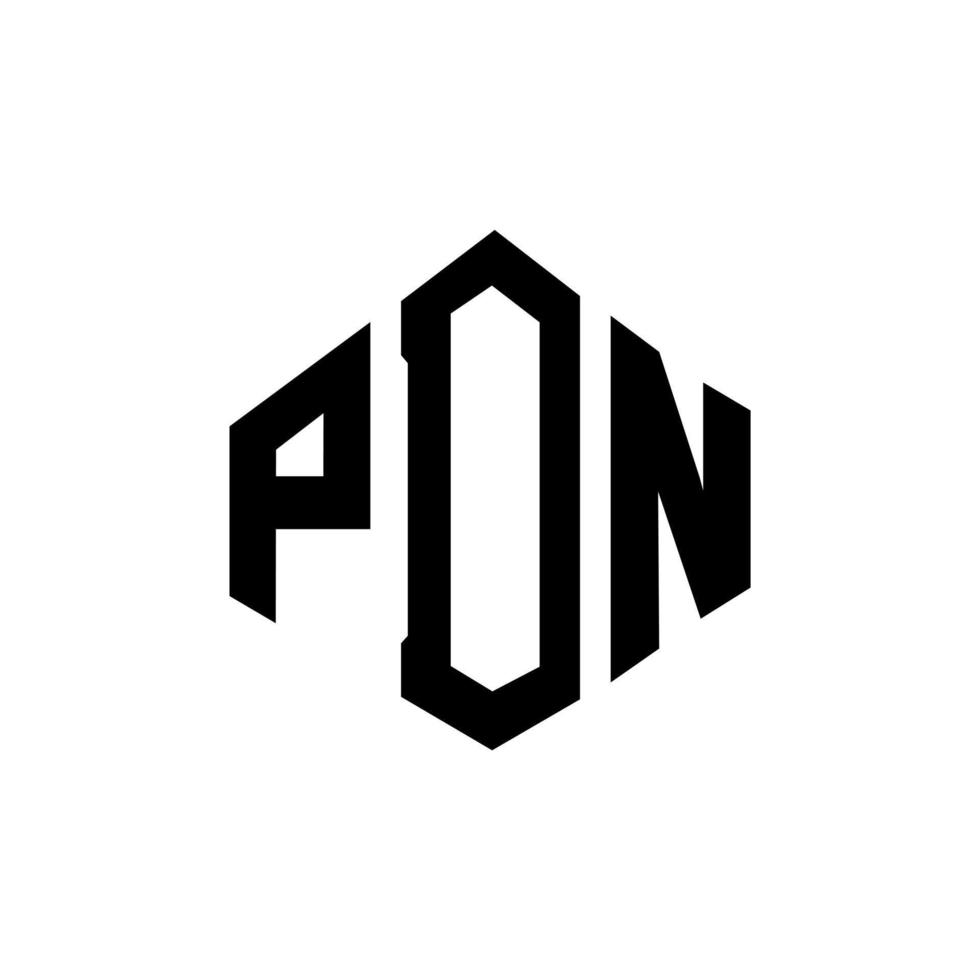 création de logo de lettre pdn avec forme de polygone. création de logo en forme de polygone et de cube pdn. modèle de logo vectoriel pdn hexagone couleurs blanches et noires. monogramme pdn, logo d'entreprise et immobilier.