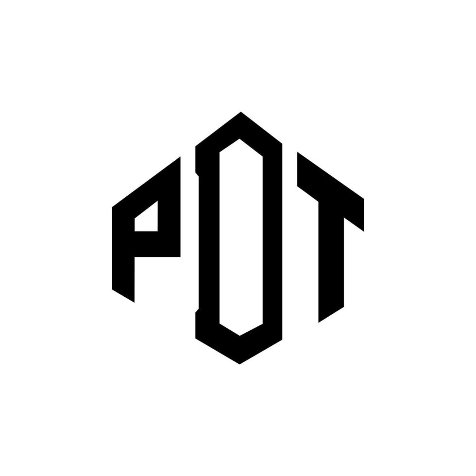 création de logo de lettre pdt avec forme de polygone. création de logo en forme de polygone et de cube pdt. modèle de logo vectoriel pdt hexagone couleurs blanches et noires. monogramme pdt, logo d'entreprise et immobilier.