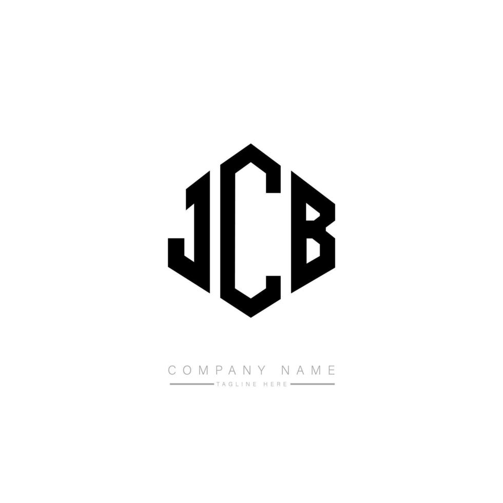 création de logo de lettre jcb avec forme de polygone. création de logo en forme de polygone et de cube jcb. modèle de logo vectoriel jcb hexagone couleurs blanches et noires. monogramme jcb, logo commercial et immobilier.