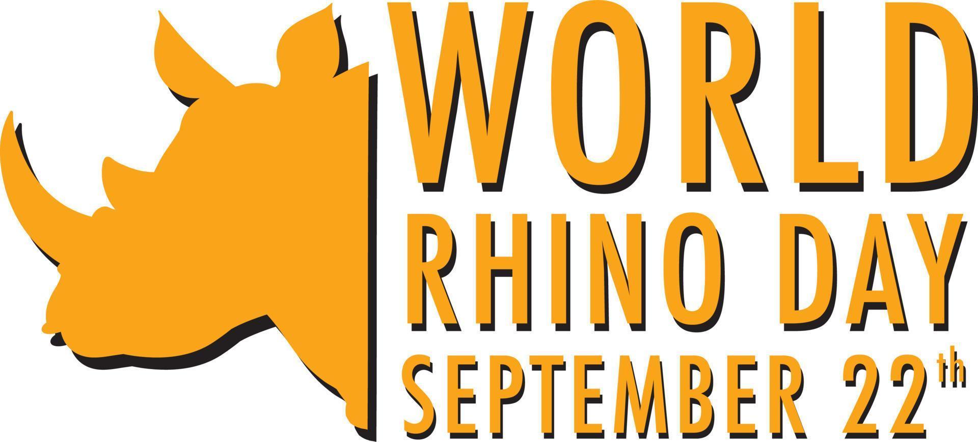 journée mondiale des rhinocéros 22 septembre vecteur