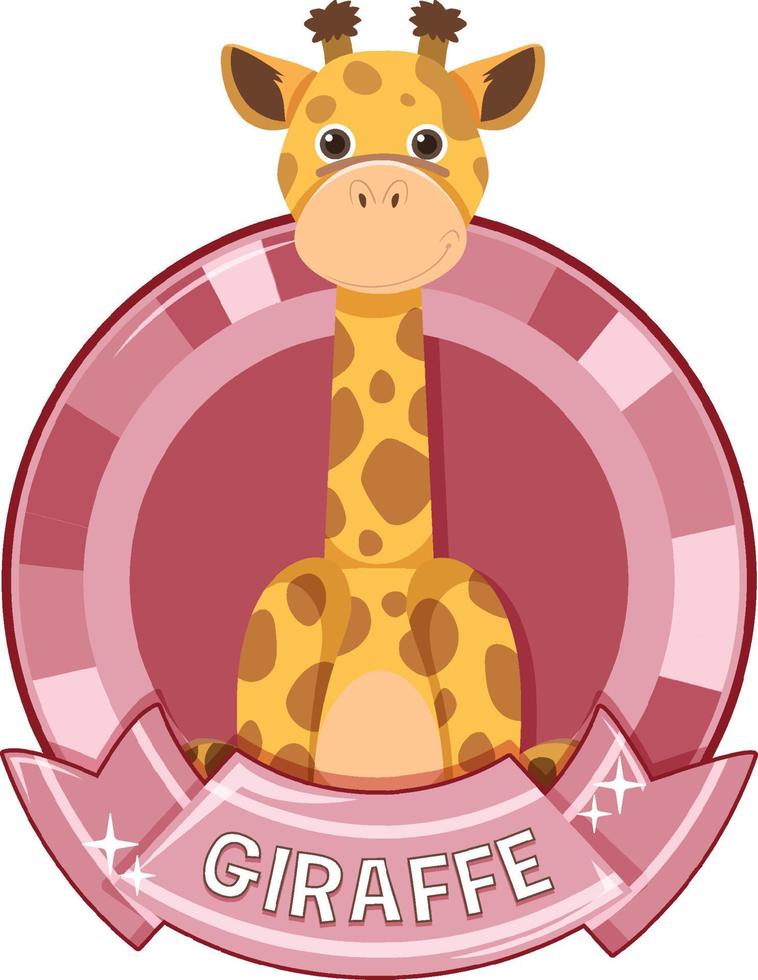 insigne de dessin animé mignon girafe vecteur