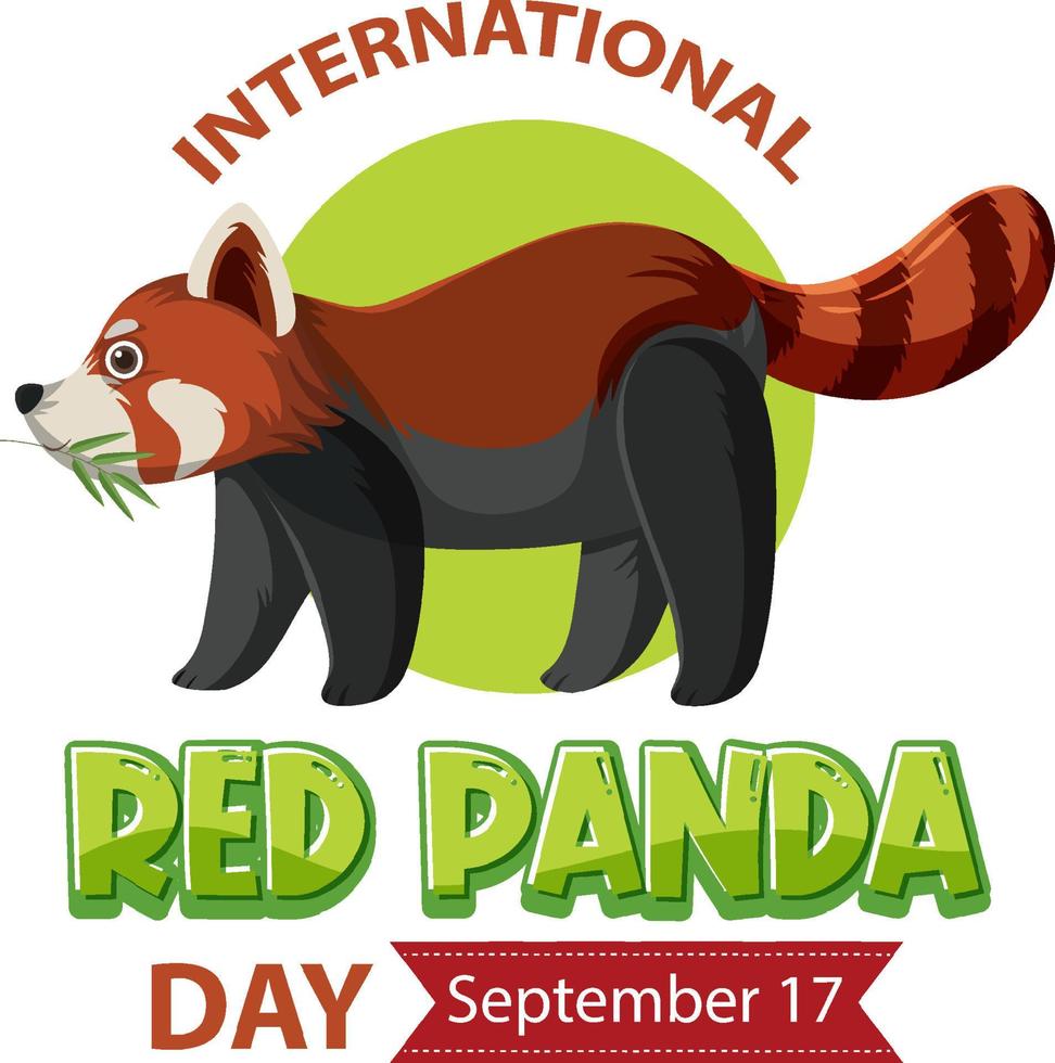 journée internationale du panda roux le 17 septembre vecteur