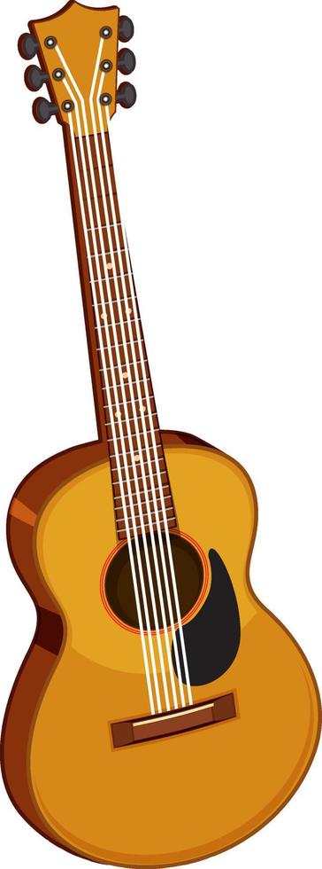 guitare acoustique isolé sur fond blanc vecteur