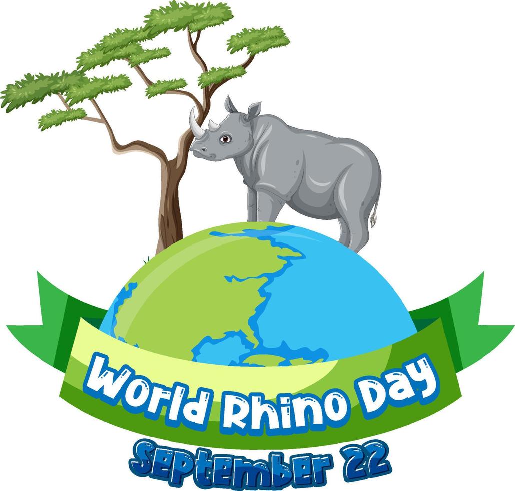 journée mondiale des rhinocéros 22 septembre vecteur