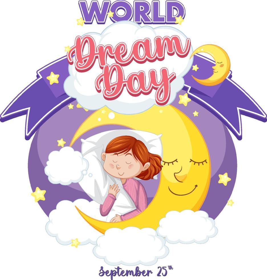 conception de bannière de la journée mondiale des rêves vecteur