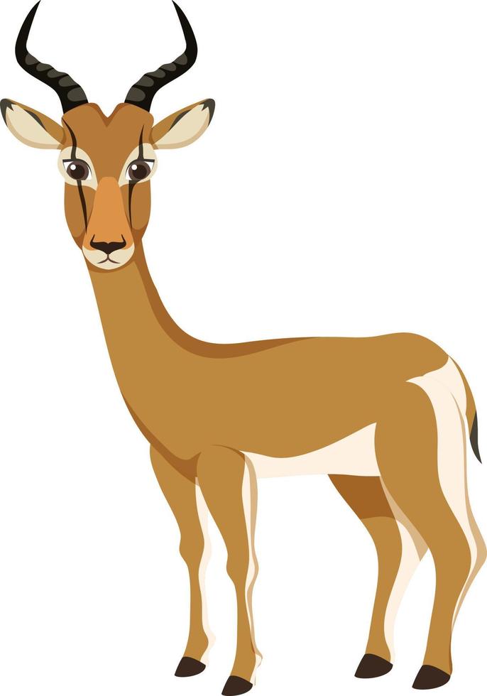 personnage de dessin animé de gazelle isolé vecteur