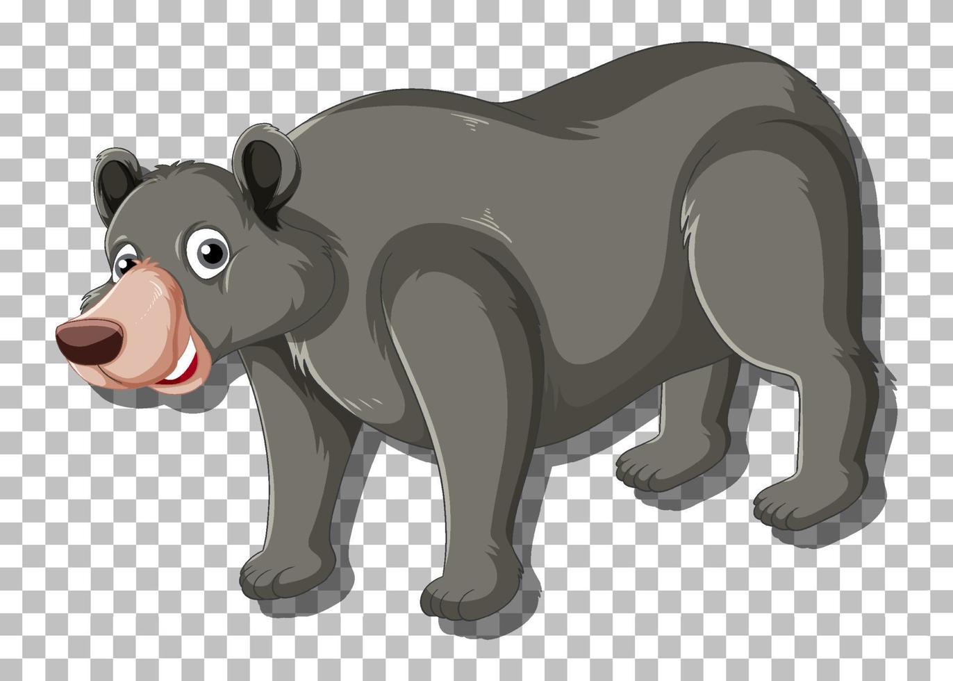 personnage de dessin animé ours noir isolé vecteur