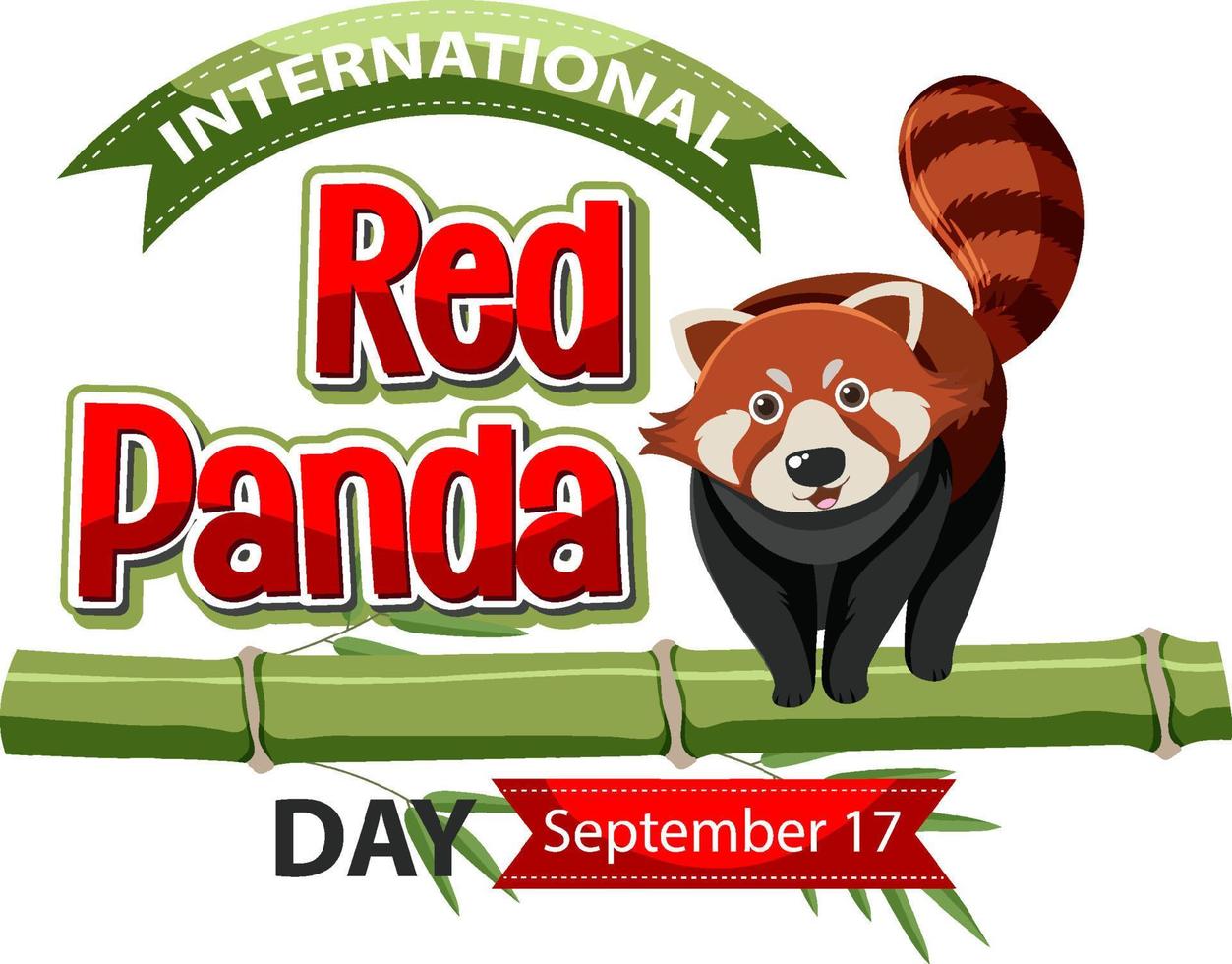 journée internationale du panda roux le 17 septembre vecteur