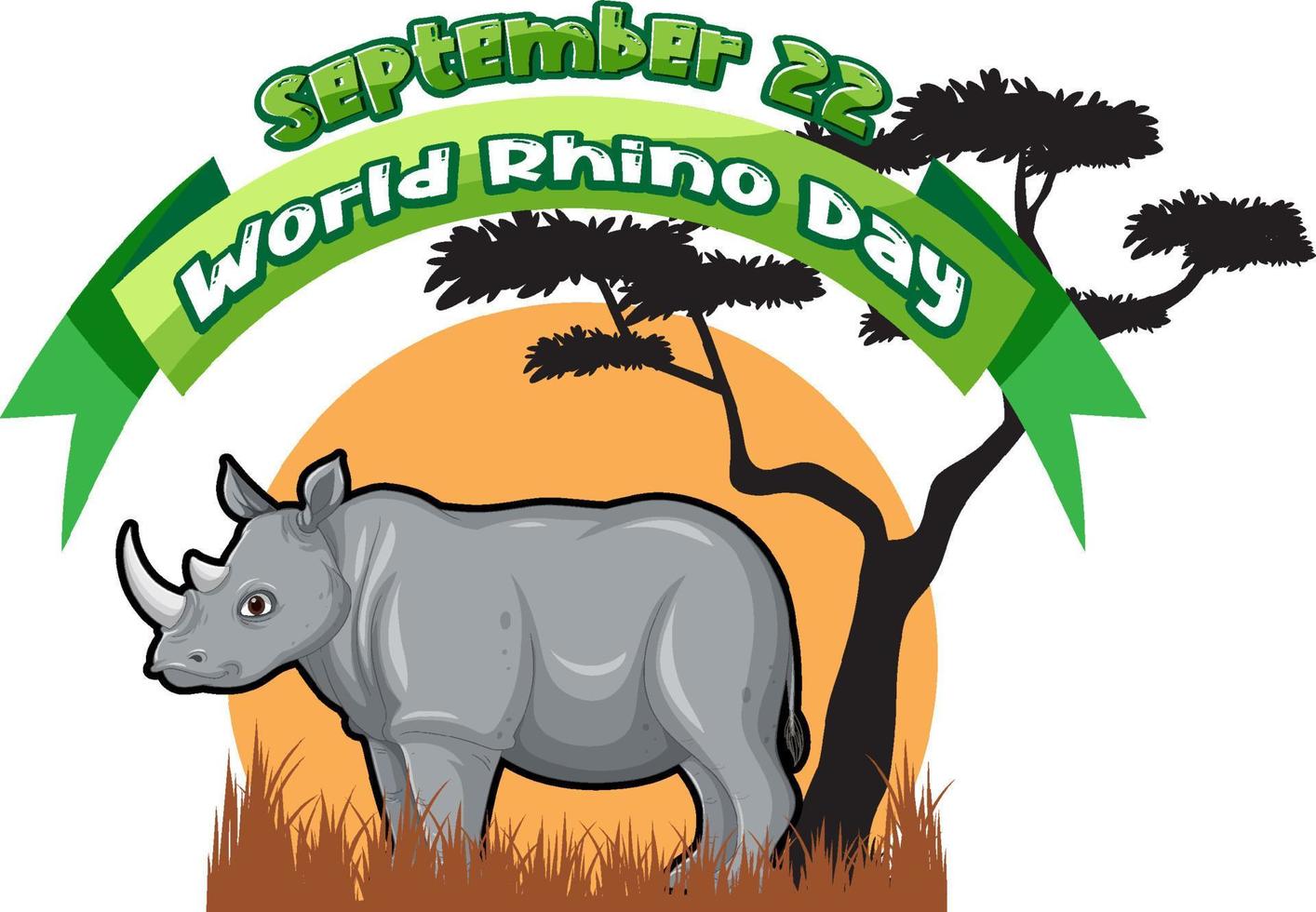 journée mondiale des rhinocéros 22 septembre vecteur