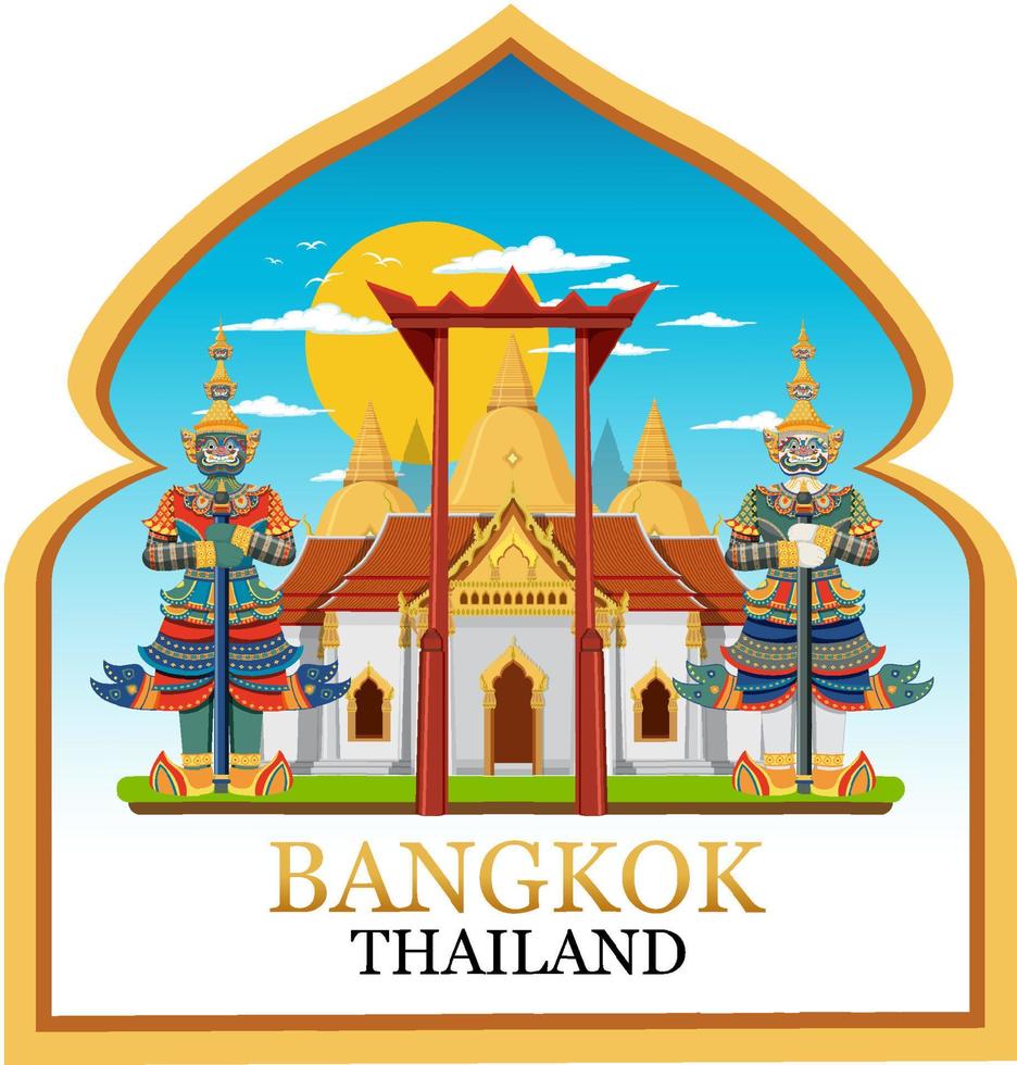 bannière de logo de point de repère de bangkok thaïlande vecteur