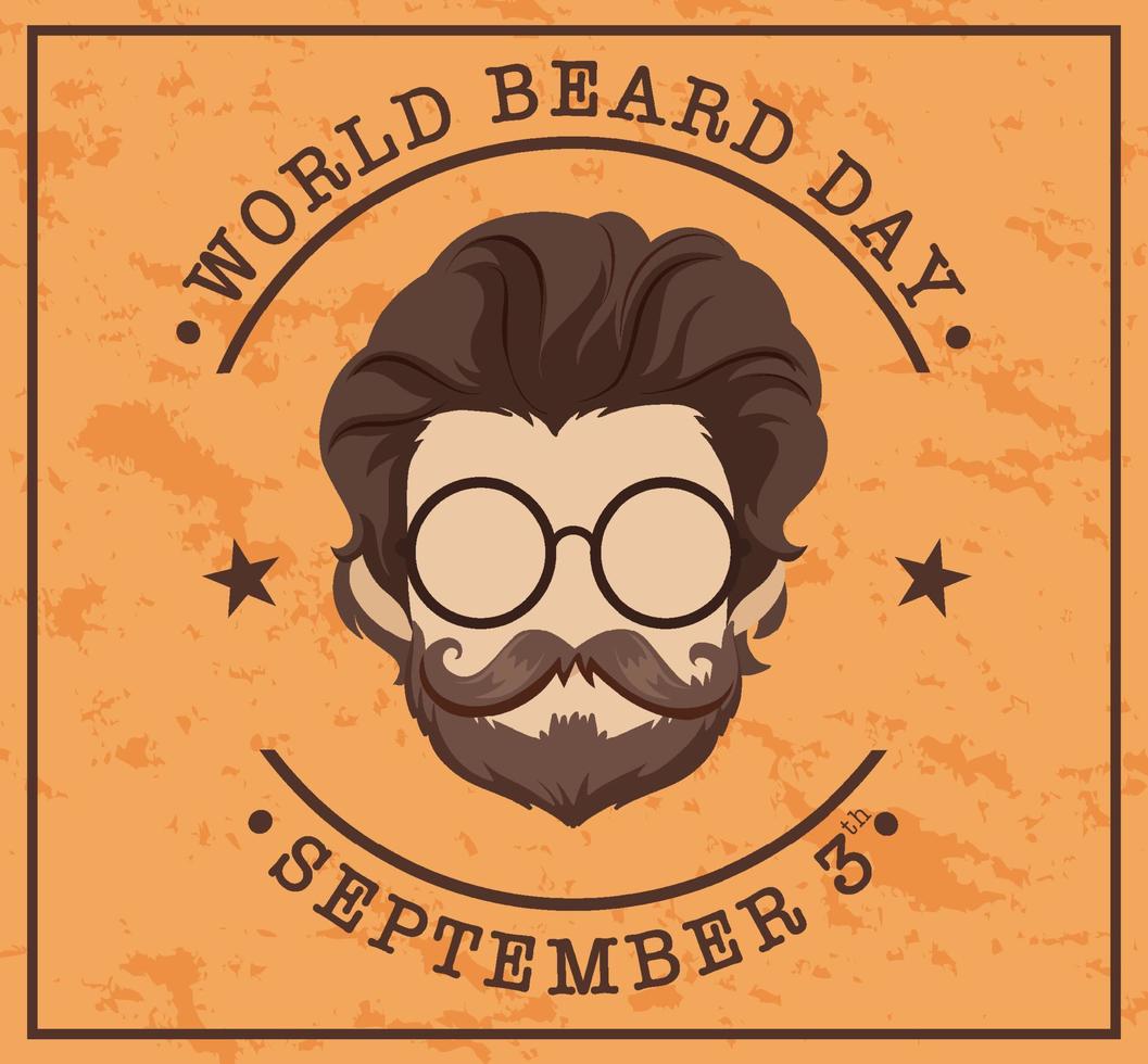 modèle d'affiche de la journée mondiale de la barbe le 3 septembre vecteur