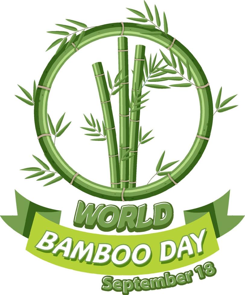 bannière du logo de la journée mondiale du bambou vecteur