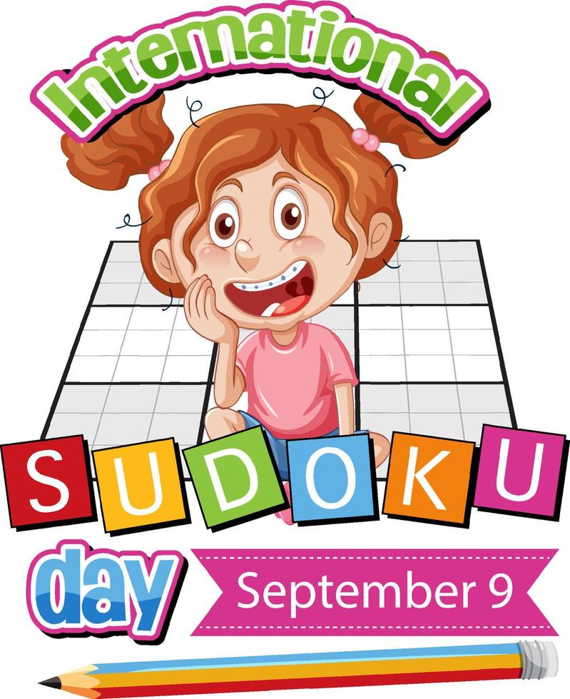 journée internationale du sudoku 9 septembre vecteur