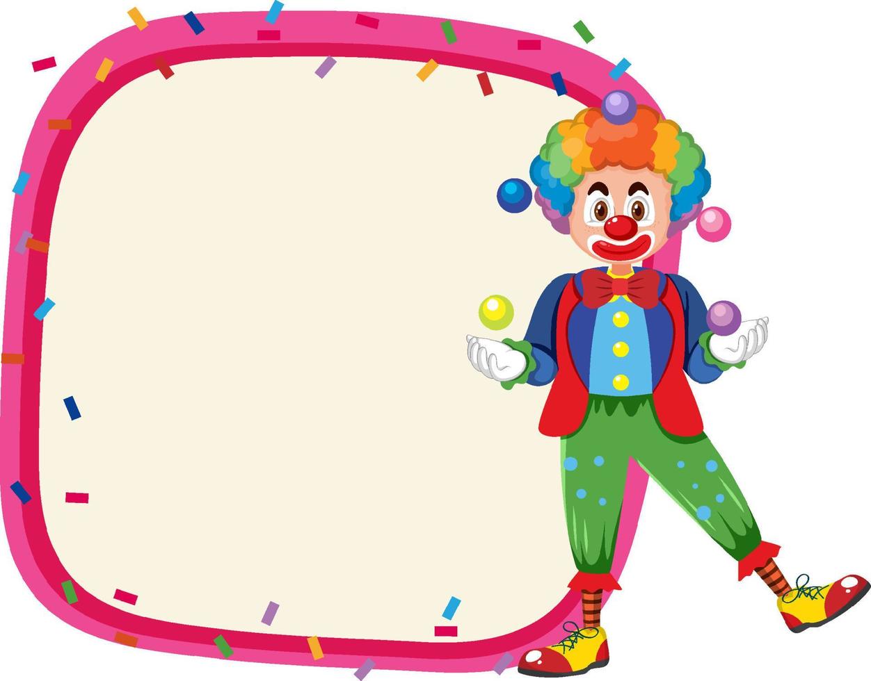 clown de cirque sur une bannière vide vecteur