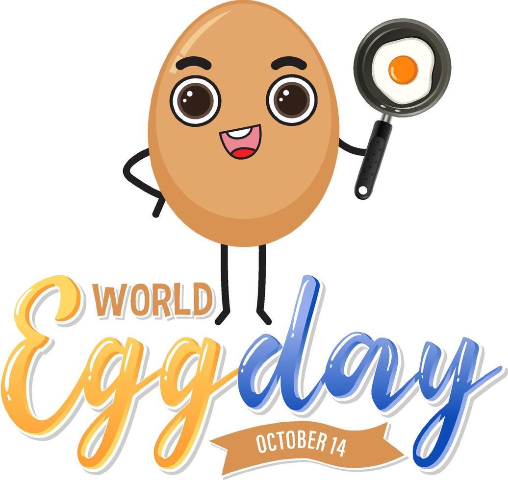 bannière ou logo de la journée mondiale des œufs vecteur