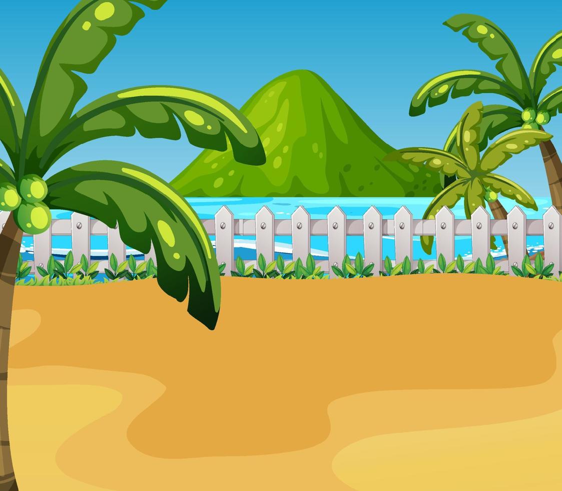 scène de paysage de plage en plein air vecteur