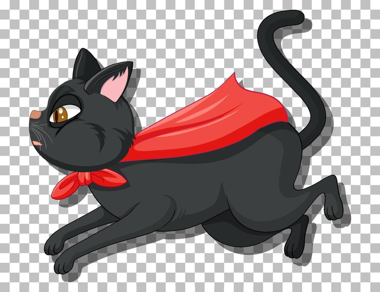 personnage de dessin animé de chat noir vecteur
