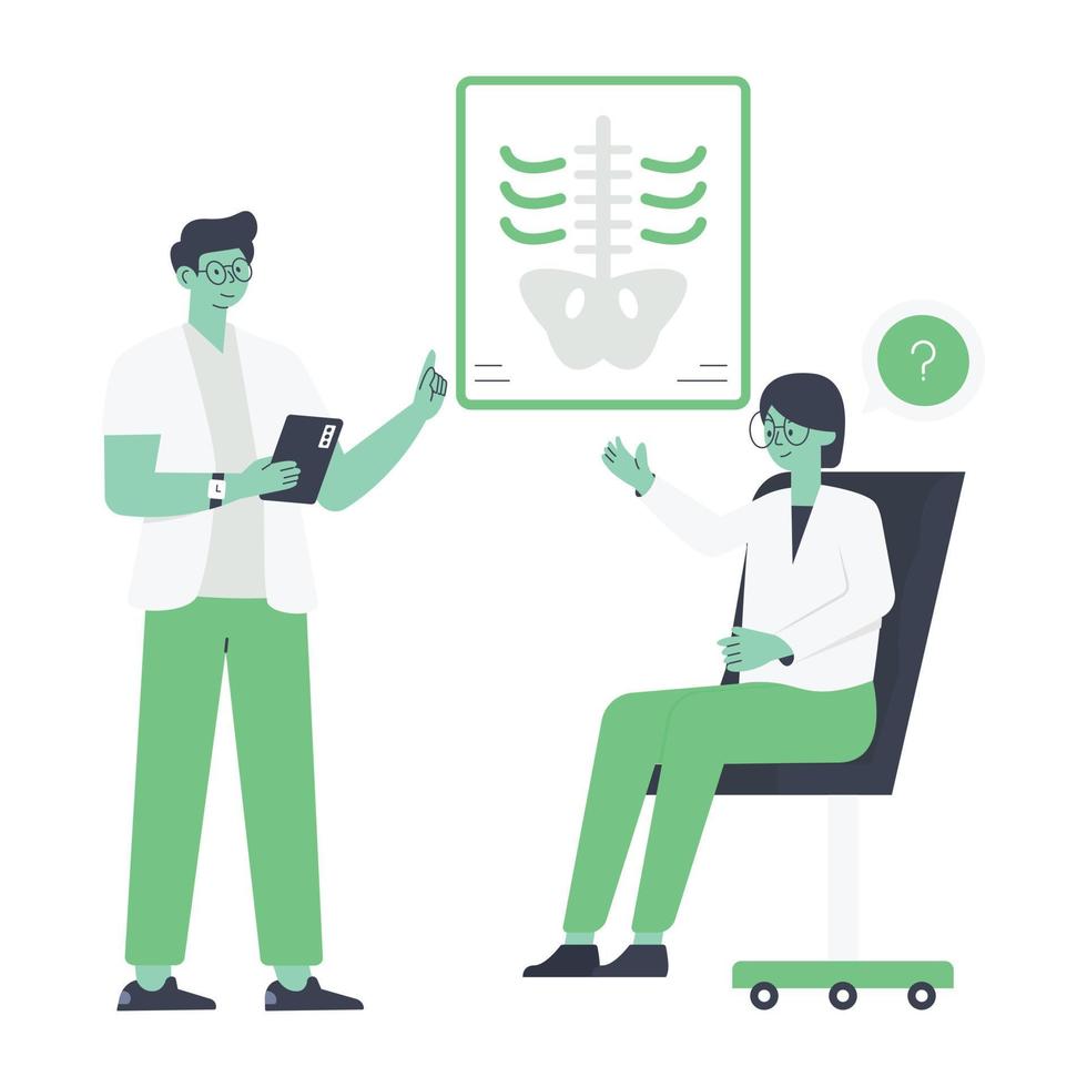 télécharger une illustration plate du radiologue, spécialiste des os vecteur