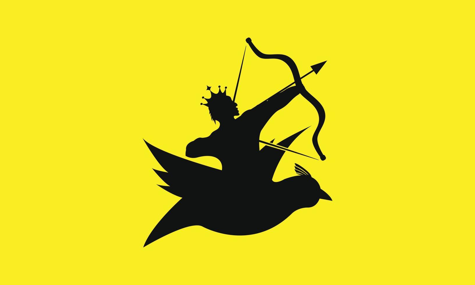 création de logo moderne d'archer créatif. archer fort avec modèle de vecteur d'oiseaux