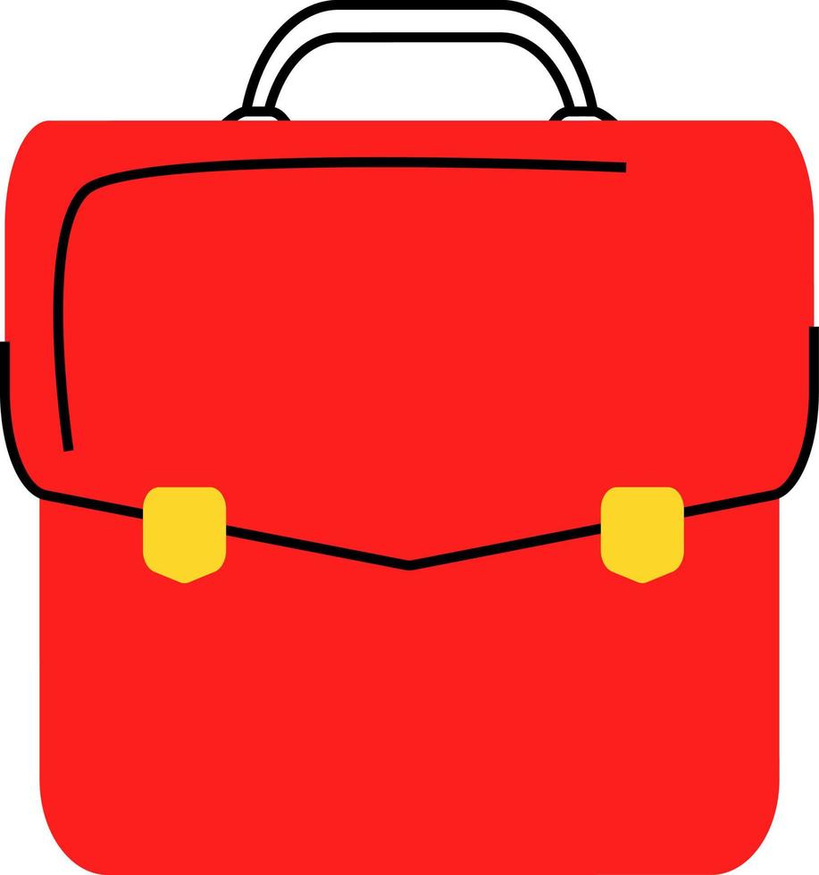 sac à dos scolaire rouge objet vectoriel couleur semi plat