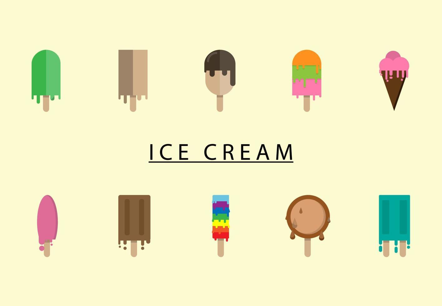 bâtonnets de crème glacée en format vectoriel, icône de crème glacée vecteur