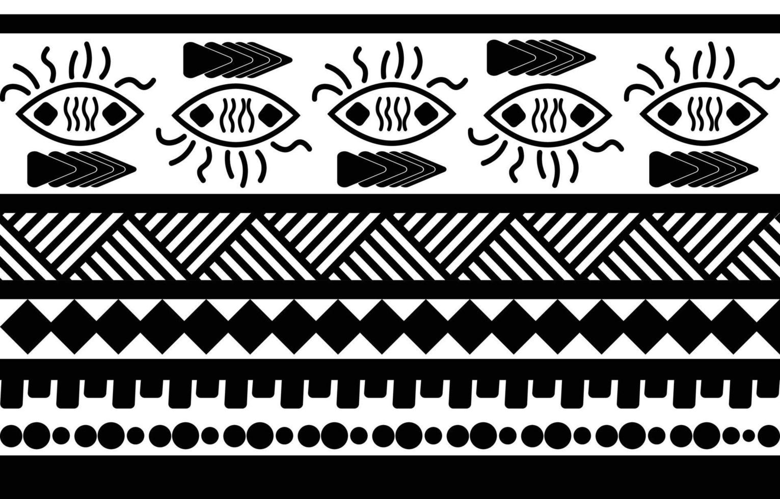 conception de motifs géométriques ethniques abstraits tribaux noirs et blancs pour le fond ou le papier peint.illustration vectorielle pour imprimer des motifs de tissus, des tapis, des chemises, des costumes, des turbans, des chapeaux, des rideaux. vecteur