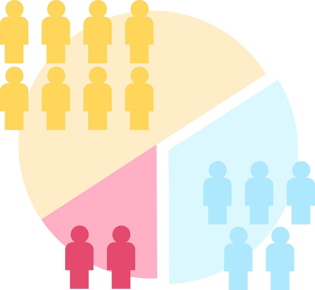 segmentation du public élément de vecteur de couleur semi-plat