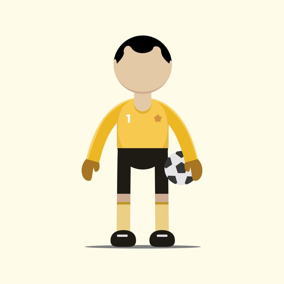 personnage de football ou joueur de football avec action en match. illustration vectorielle dans un style chibi de dessin animé plat vecteur