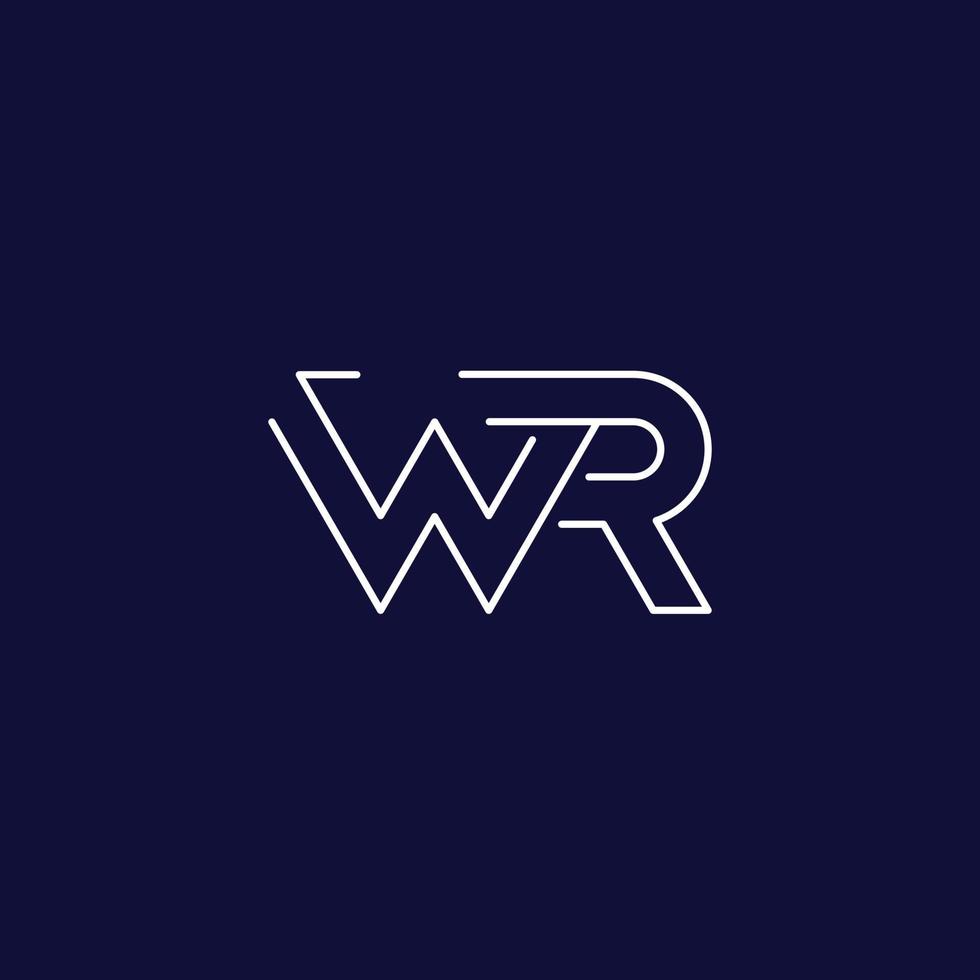 wr lettres logo dans la conception de la ligne vecteur