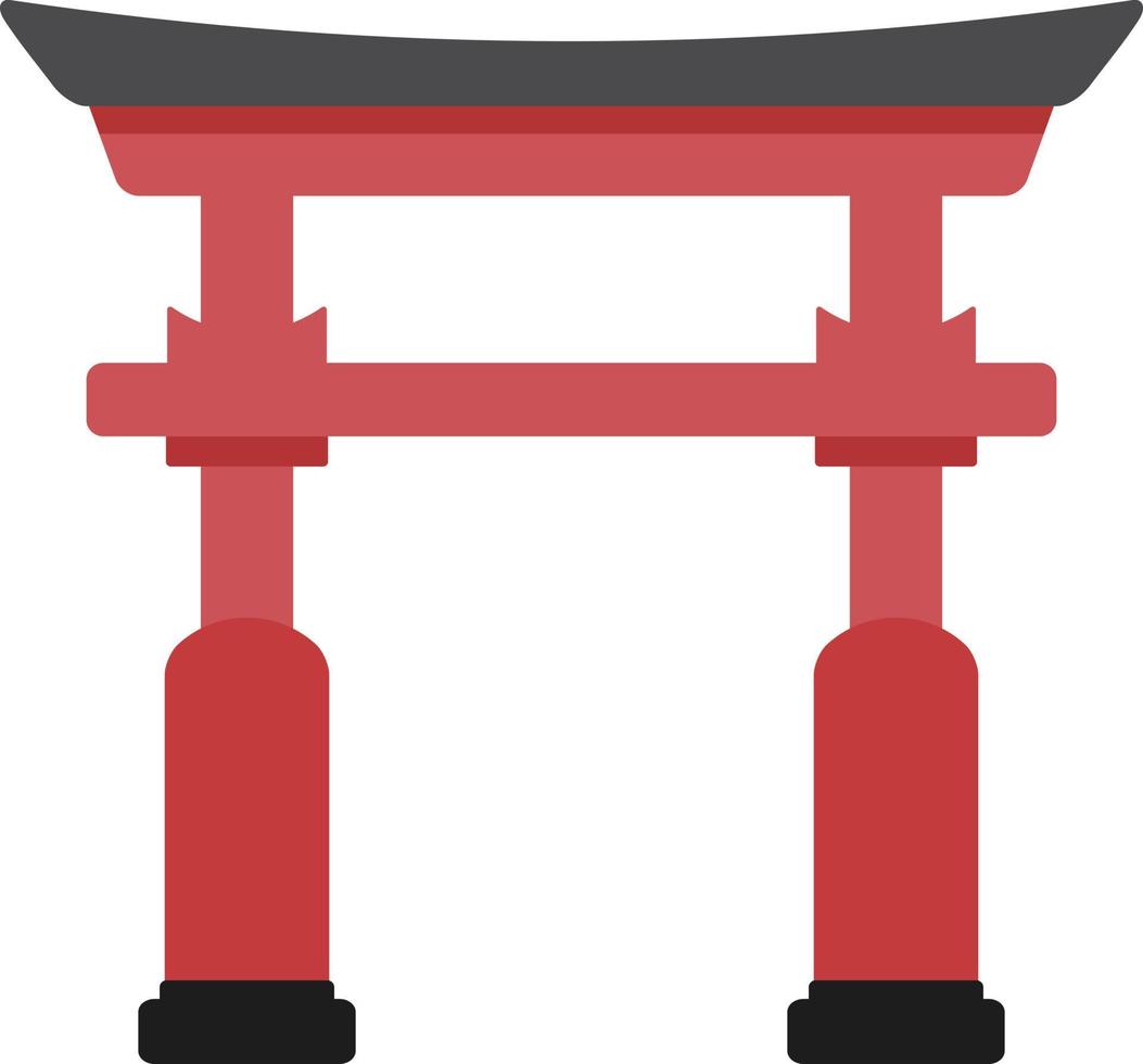 décoration torii de dessin animé, élément de culture japonaise. vecteur