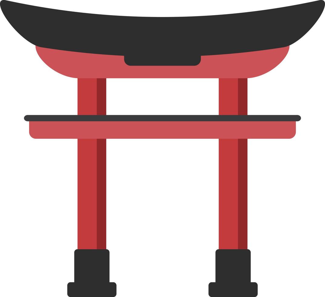 décoration torii de dessin animé, élément de culture japonaise. vecteur