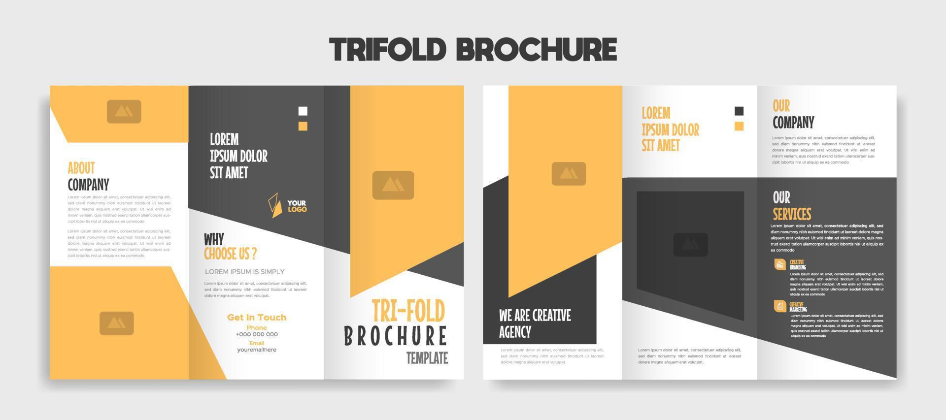 vecteur de conception de modèle de brochure à trois volets modifiable créatif