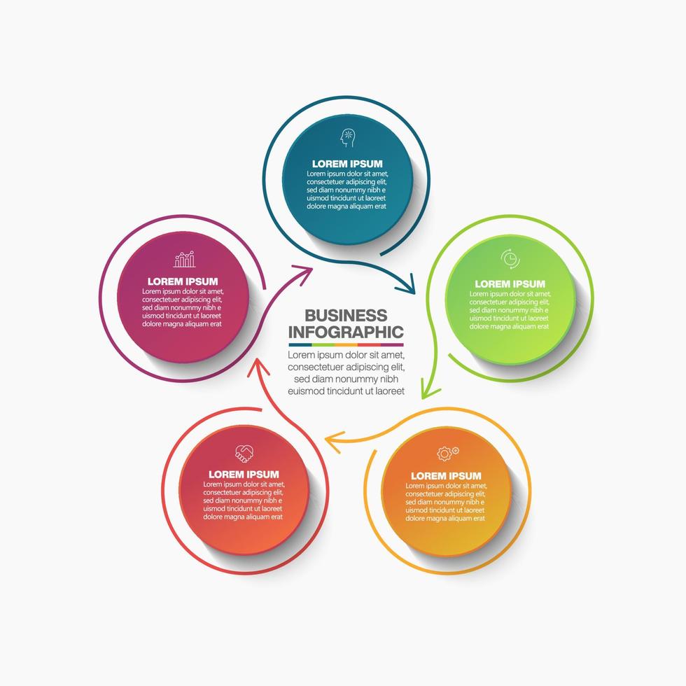 modèle d'infographie de cercle d'affaires de présentation vecteur