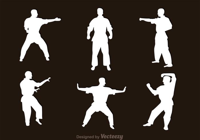 Vecteurs silhouette art martial vecteur