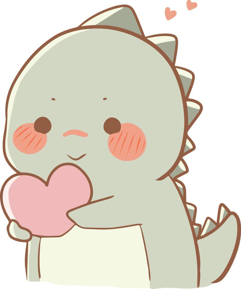 dinosaure personnage dessin animé mignon kawaii animal illustration clipart vecteur