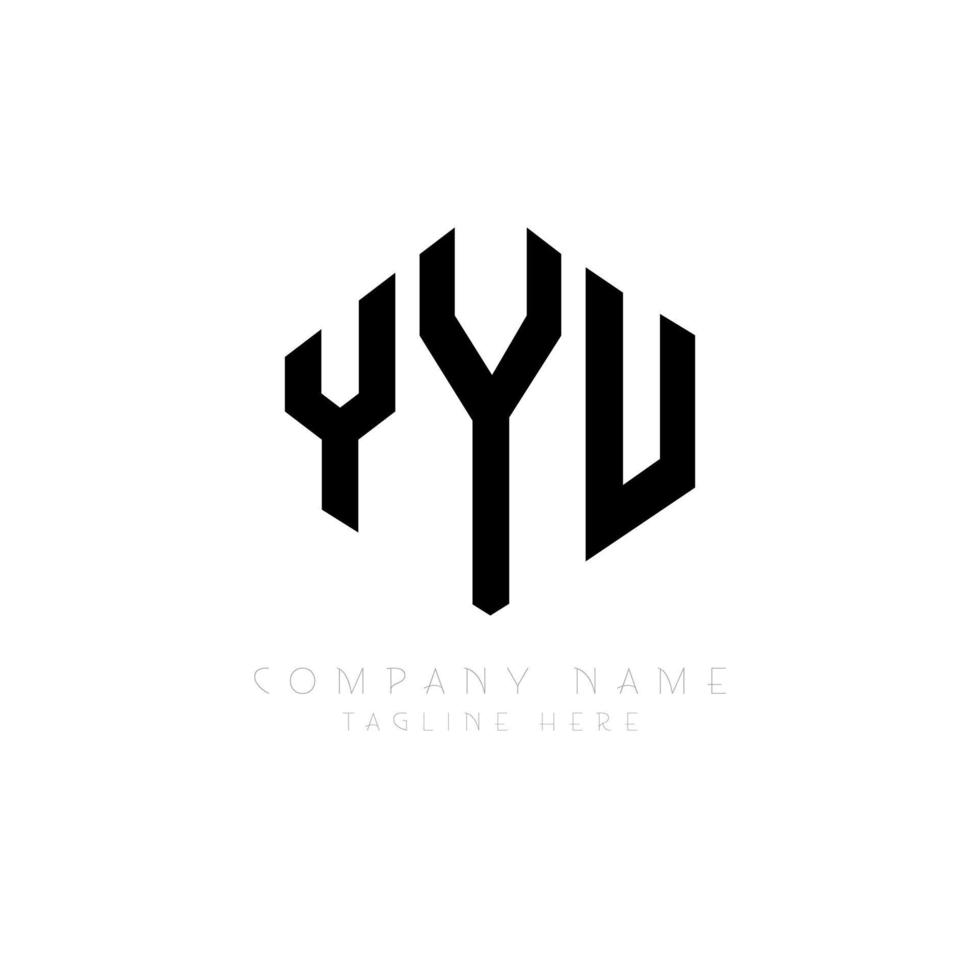 création de logo de lettre yyu avec forme de polygone. création de logo en forme de polygone et de cube yyu. modèle de logo vectoriel yyu hexagone couleurs blanches et noires. monogramme yyu, logo d'entreprise et immobilier.