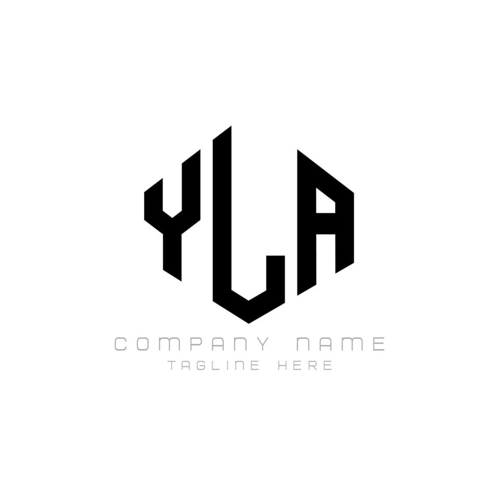 création de logo de lettre yla avec forme de polygone. yla création de logo en forme de polygone et de cube. modèle de logo vectoriel yla hexagone couleurs blanches et noires. monogramme yla, logo d'entreprise et immobilier.
