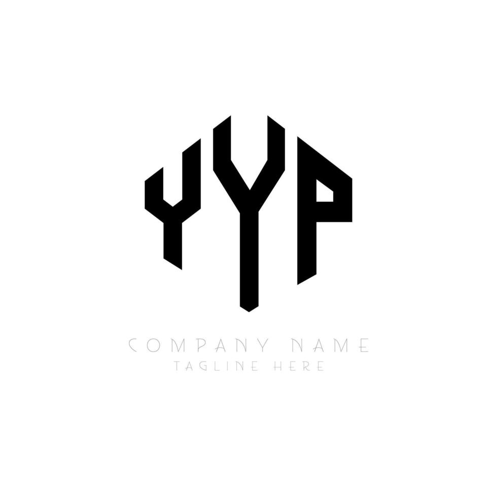 création de logo de lettre yyp avec forme de polygone. création de logo en forme de polygone et de cube yyp. modèle de logo vectoriel hexagone yyp couleurs blanches et noires. monogramme yyp, logo d'entreprise et immobilier.