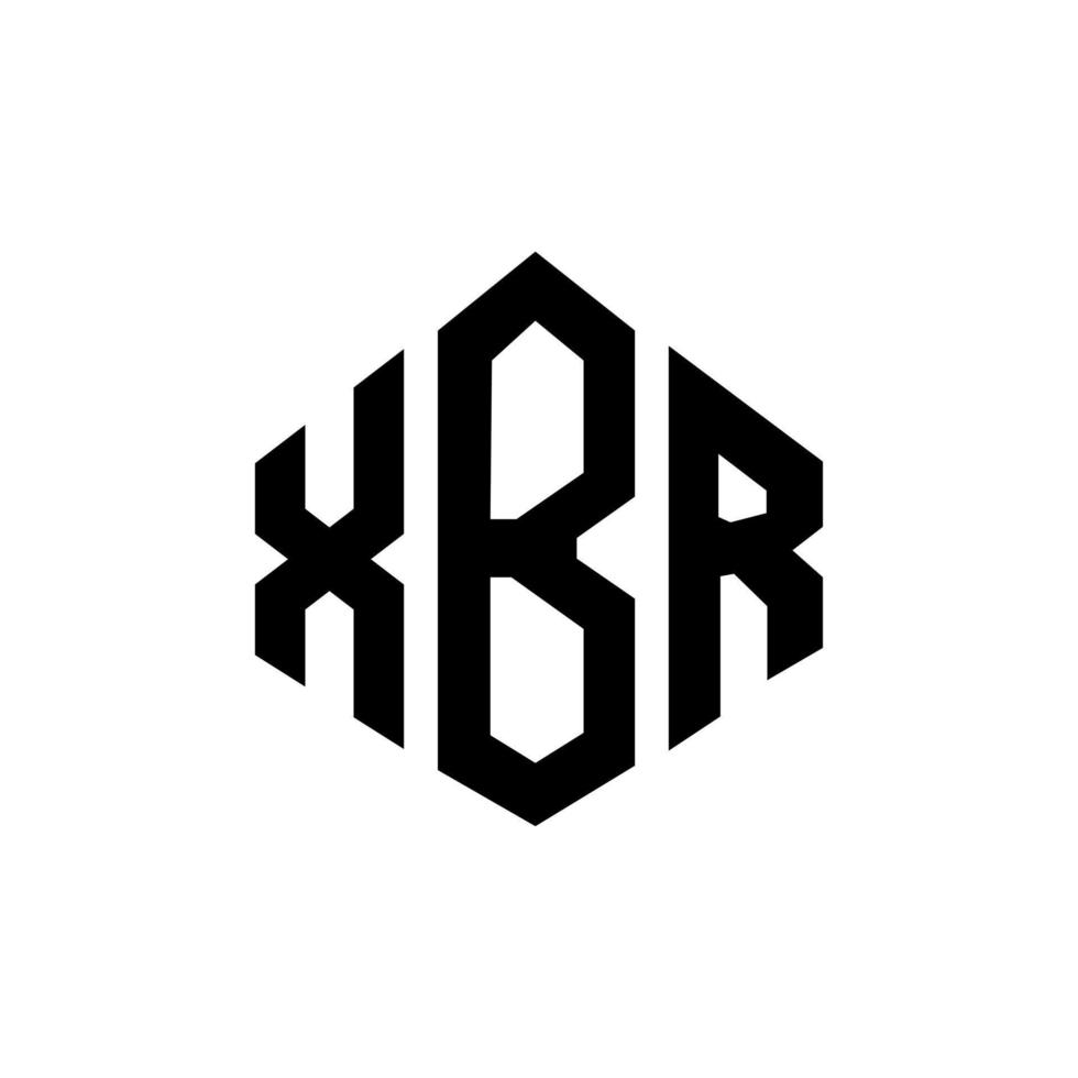 création de logo de lettre xbr avec forme de polygone. création de logo en forme de polygone et de cube xbr. modèle de logo vectoriel xbr hexagone couleurs blanches et noires. monogramme xbr, logo d'entreprise et immobilier.