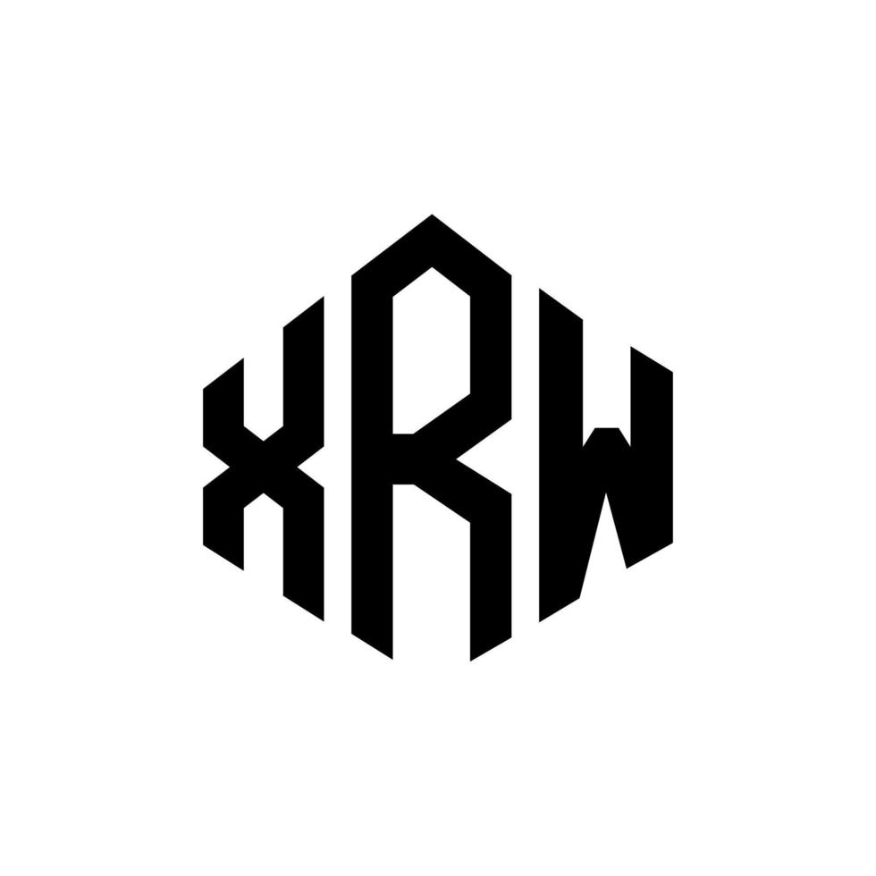 création de logo de lettre xrw avec forme de polygone. création de logo en forme de polygone et de cube xrw. modèle de logo vectoriel xrw hexagone couleurs blanches et noires. monogramme xrw, logo d'entreprise et immobilier.