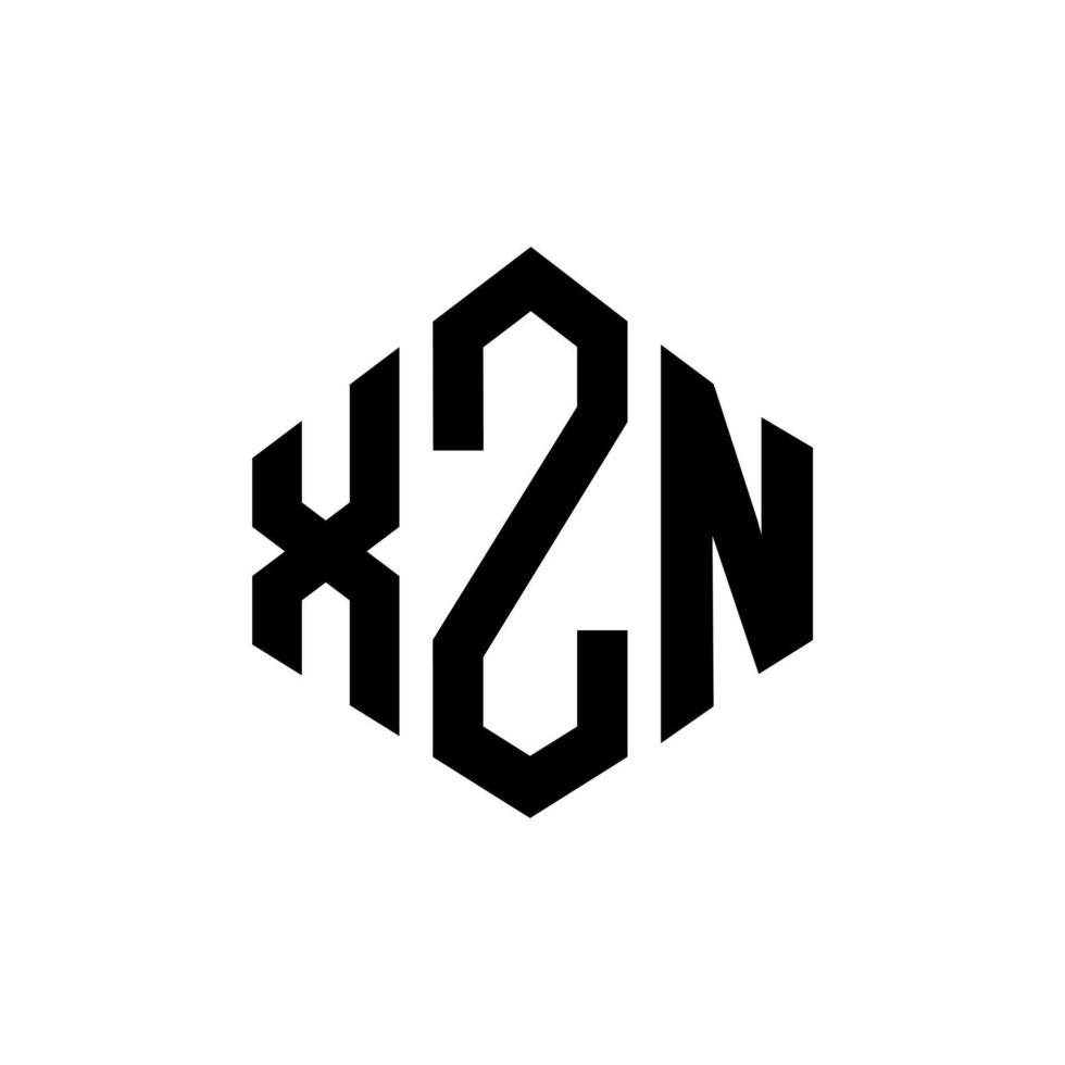 création de logo de lettre xzn avec forme de polygone. création de logo en forme de polygone et de cube xzn. modèle de logo vectoriel xzn hexagone couleurs blanches et noires. monogramme xzn, logo d'entreprise et immobilier.