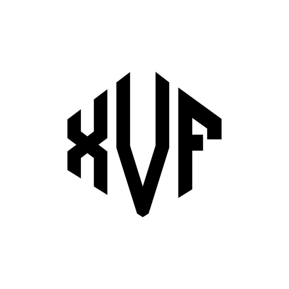 création de logo de lettre xvf avec forme de polygone. création de logo en forme de polygone et de cube xvf. modèle de logo vectoriel xvf hexagone couleurs blanches et noires. monogramme xvf, logo d'entreprise et immobilier.